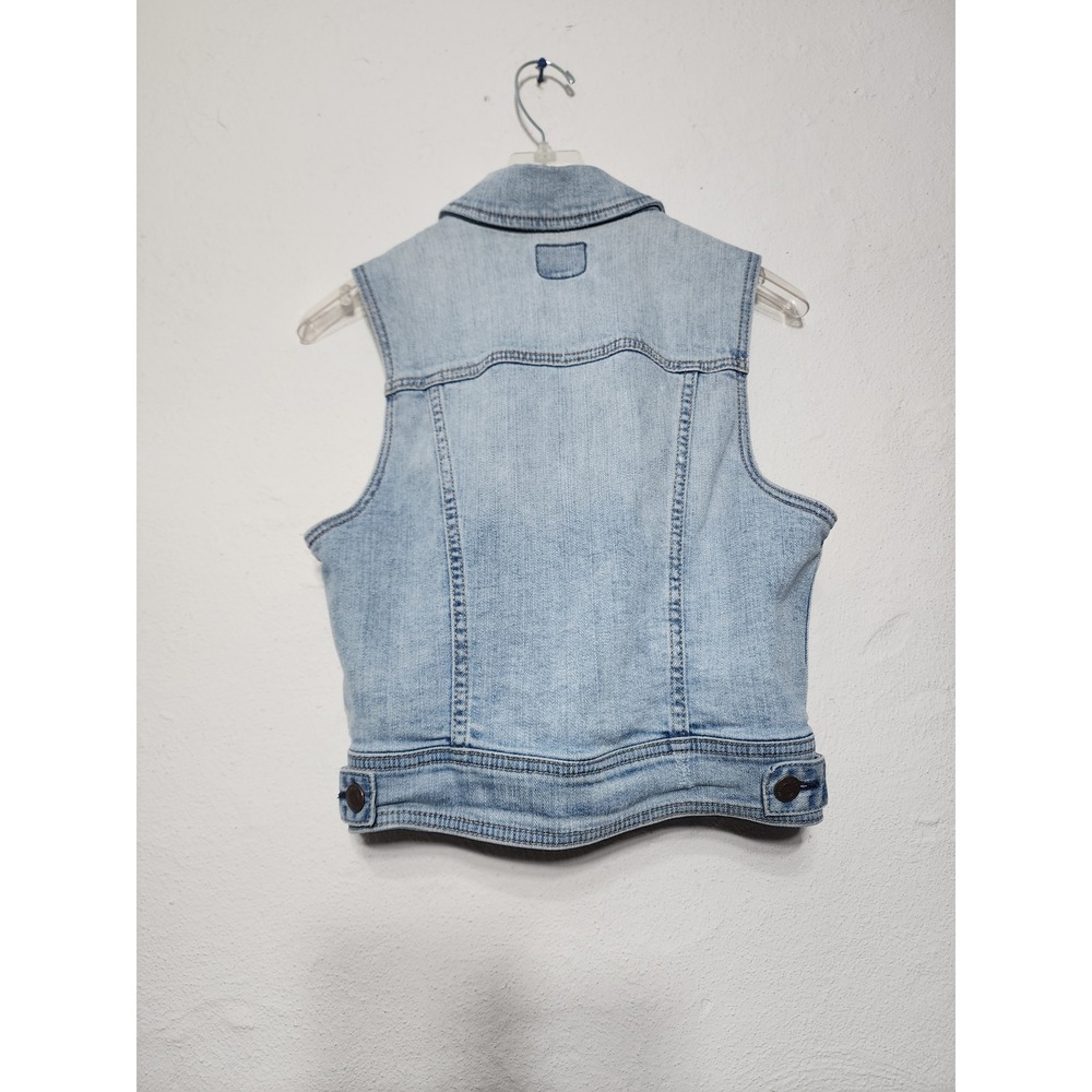 American Eagle Denim Vest Women S Light Wash Button Front vest - Picture 2 of 13